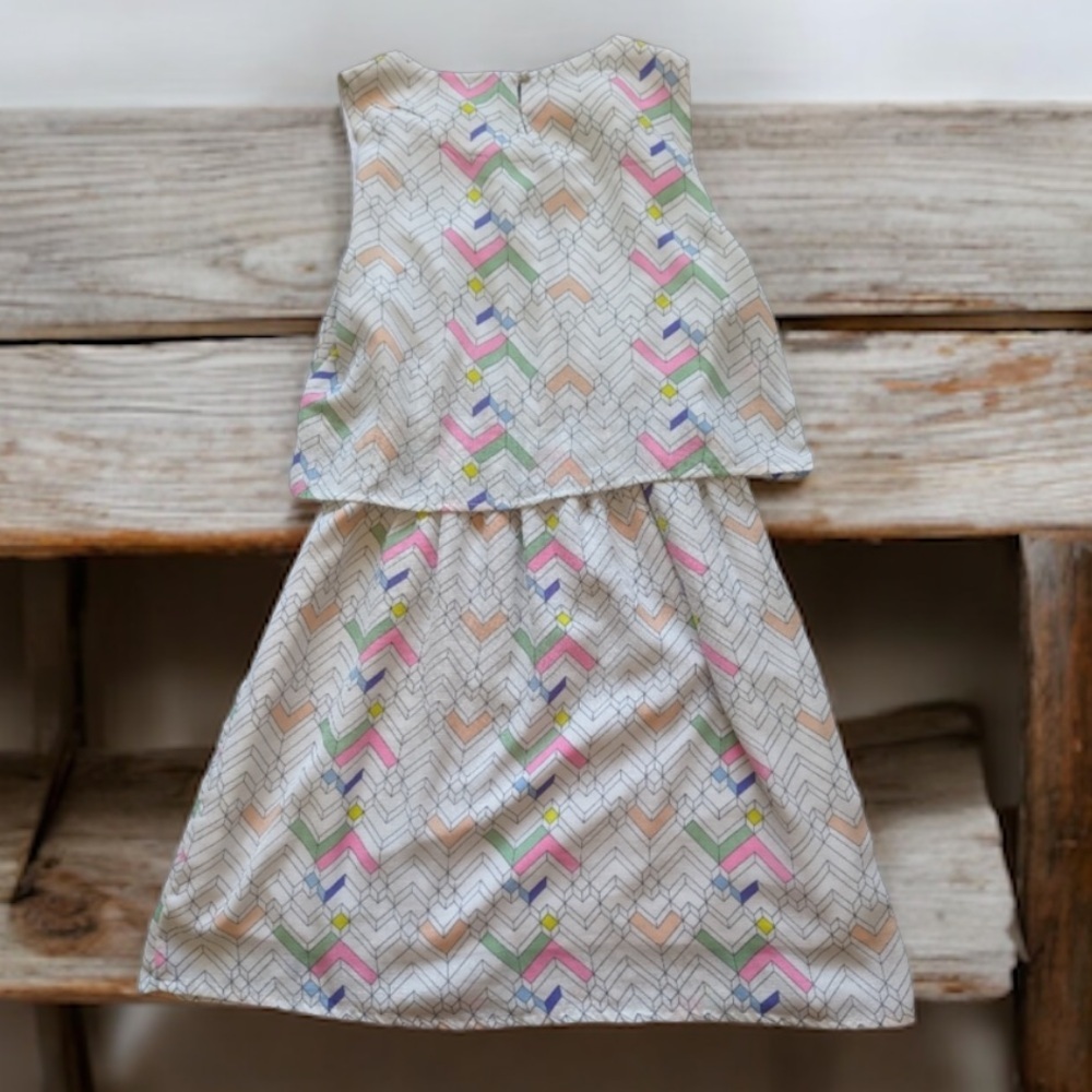 ModCloth Compania Fantastica Chevron Tiered Mini Dress M EUC Pop Art Abstract - Picture 13 of 16